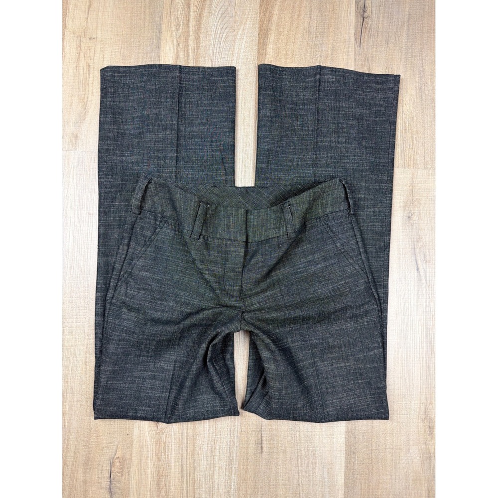 Y2K Officesiren BCX Womens Dark Gray Textured Wide Leg Dress Trousers Size 7
